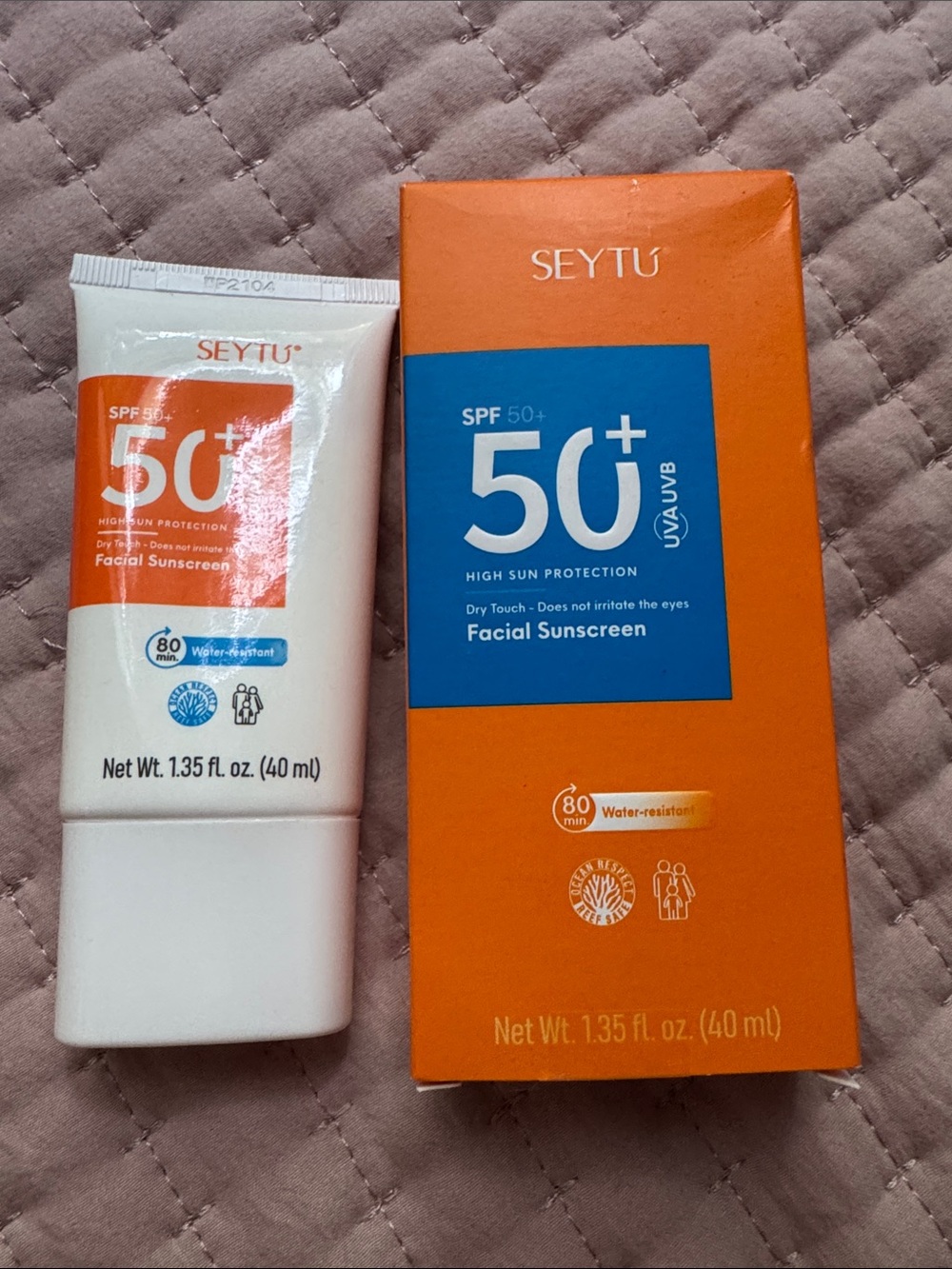 SPF 50+ Facial Sunscreen — White and Orange